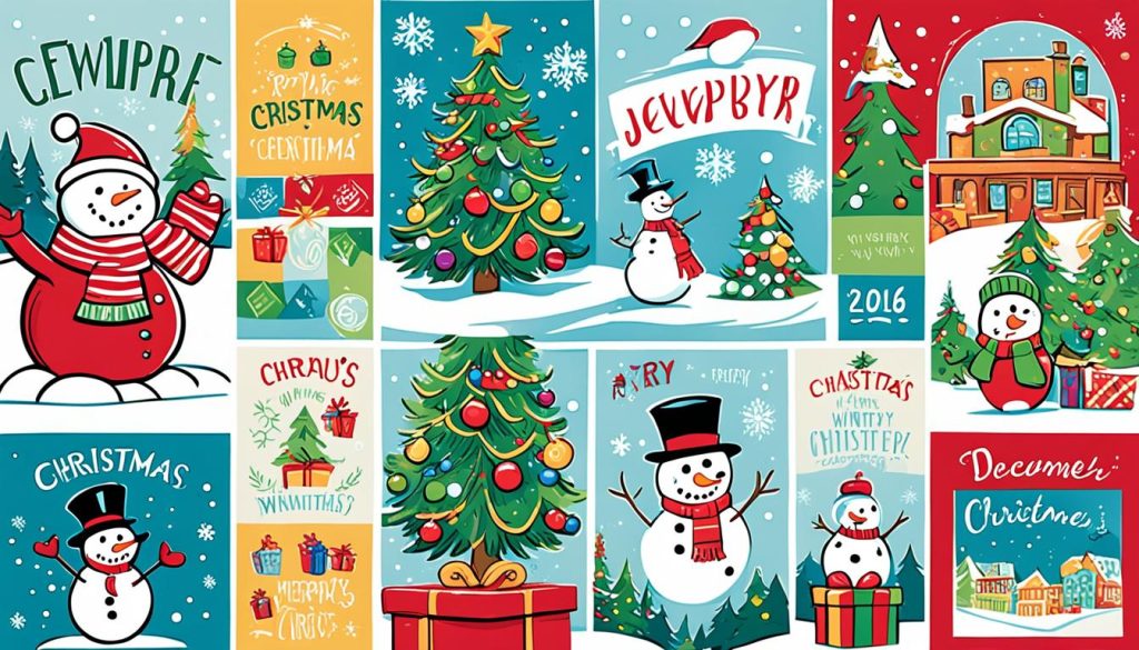 A selection of December coloring pages