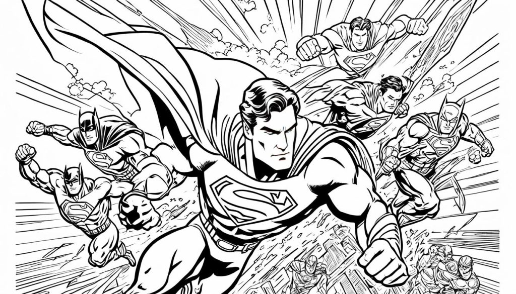 An image of DC Justice League coloring page
