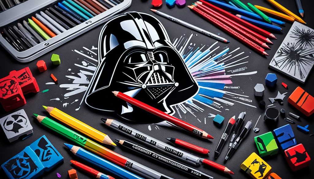 Art Supplies for Darth Vader Coloring
