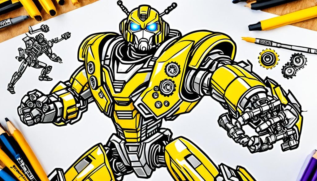 Bumblebee Transformer Art coloring page sample