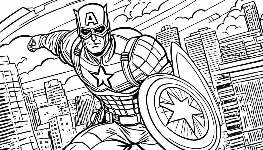 Captain America Coloring Sheets