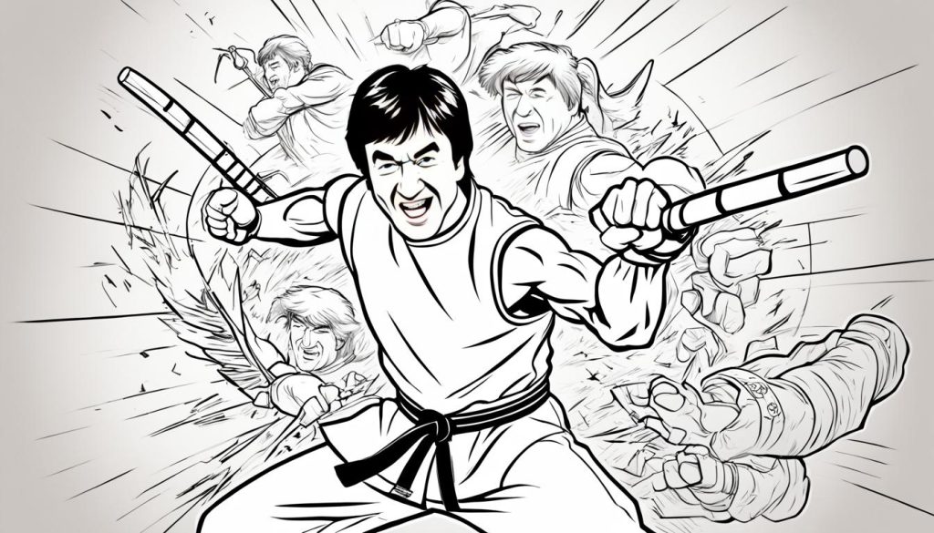 Charismatic Jackie Chan Coloring Page