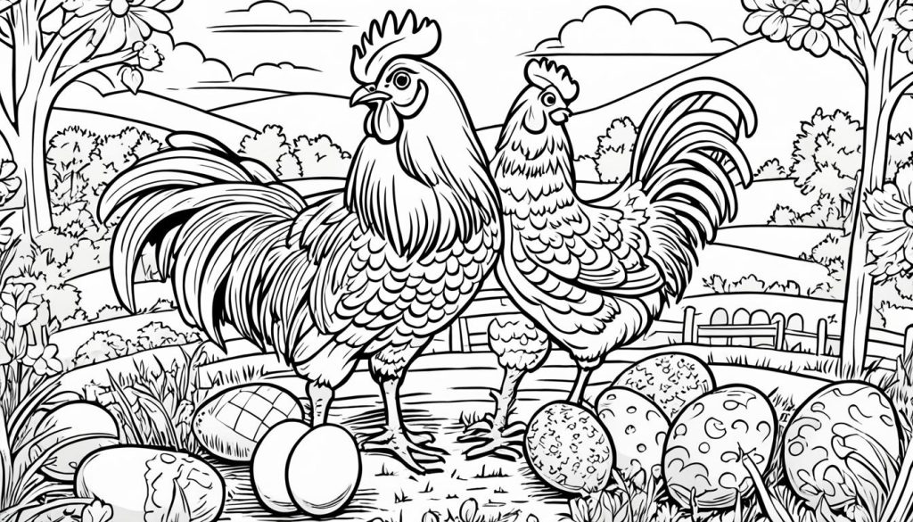 Chicken Coloring Book Design