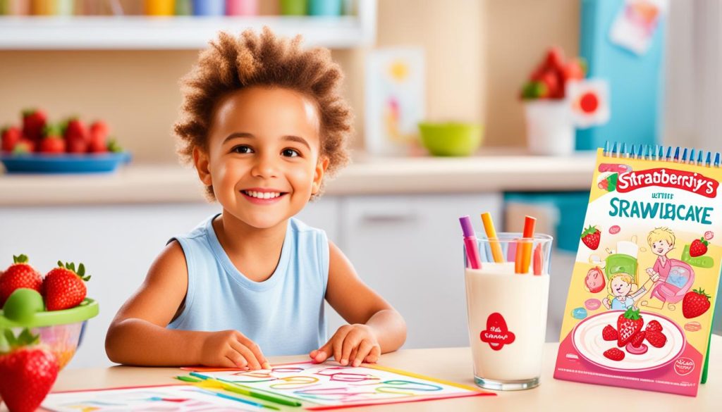 Child enjoying with Strawberry Shortcake coloring pages for kids
