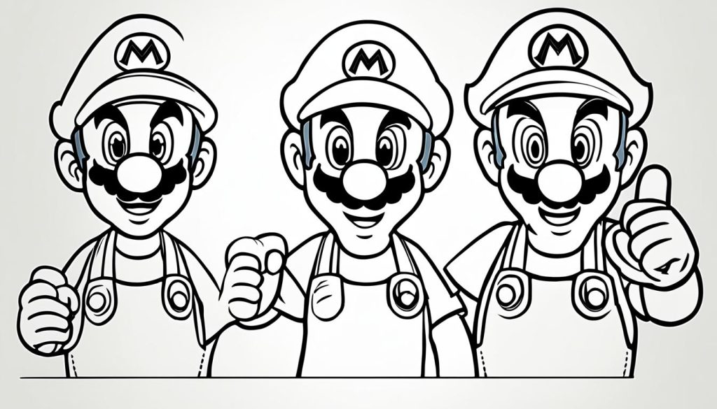 Classic Mario and modern Luigi coloring images