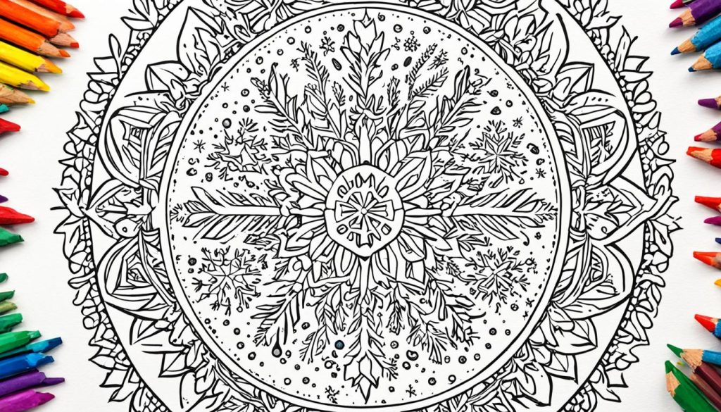 Color book elements in December coloring pages