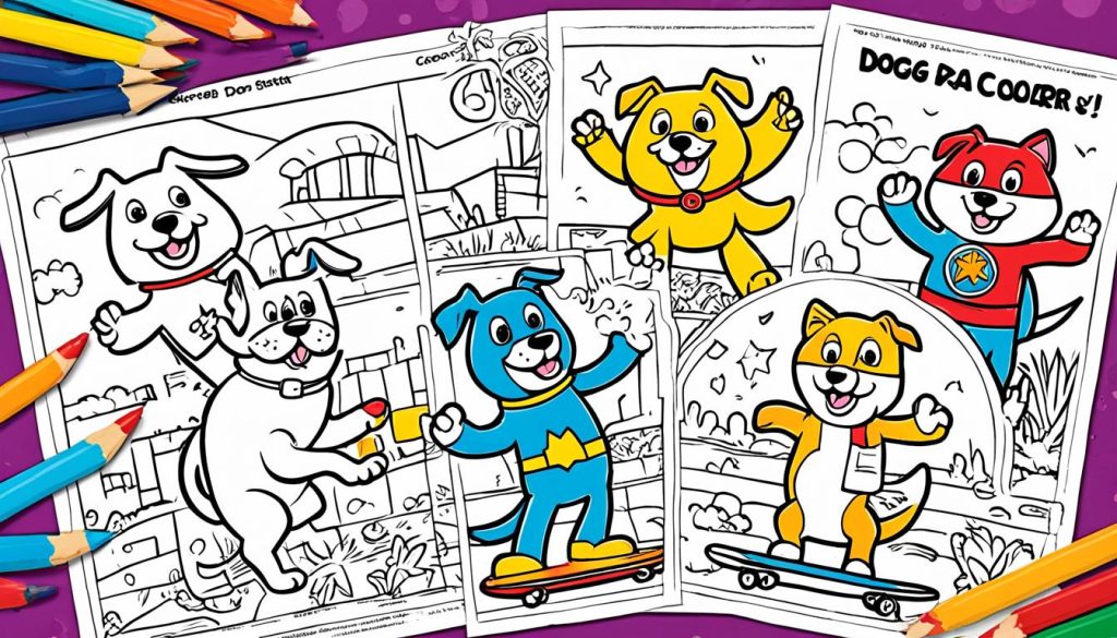 Colorful Printable Dog Man Coloring Pages