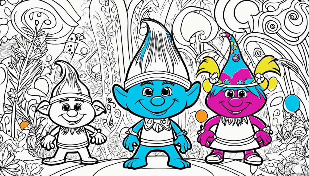 Coloring Trolls Movie Characters