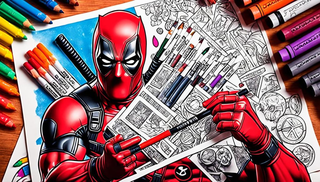 Coloring benefits with Deadpool Pages Coloring benefits with Deadpool Pages