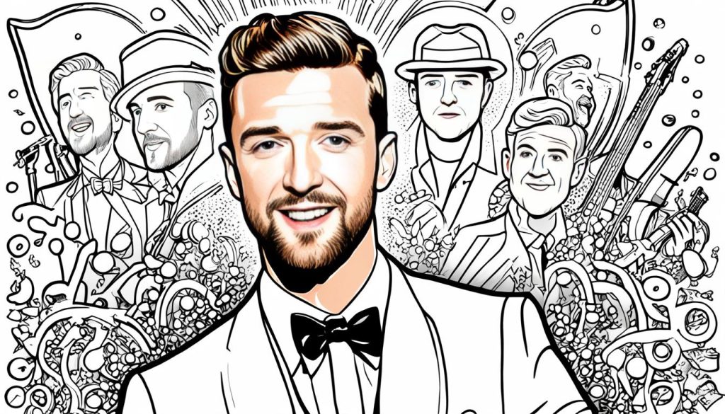 Coloring sheets with Justin Timberlake's hits