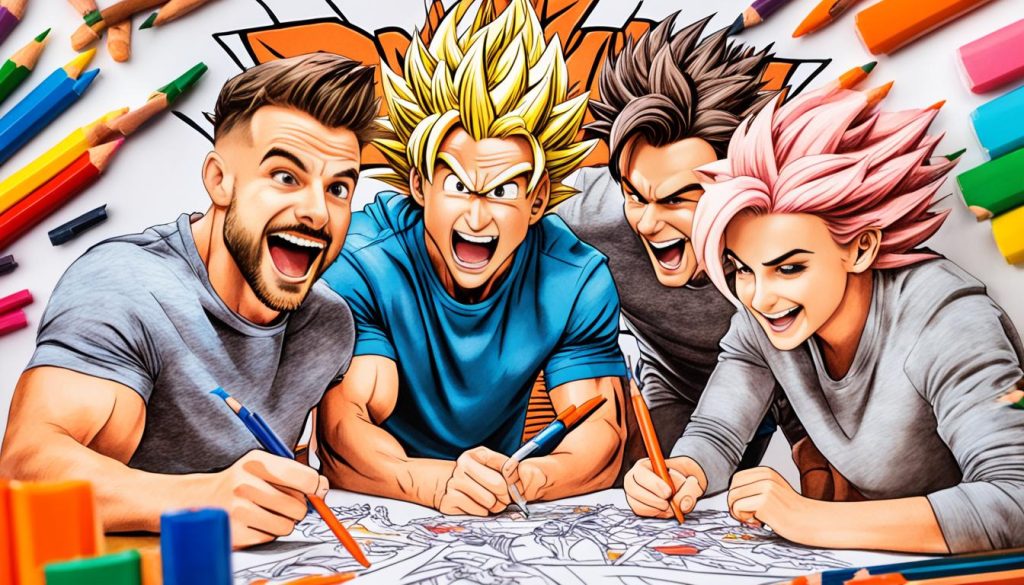 Coloring with friends using the Goku Coloring book Coloring with friends using the Goku Coloring book