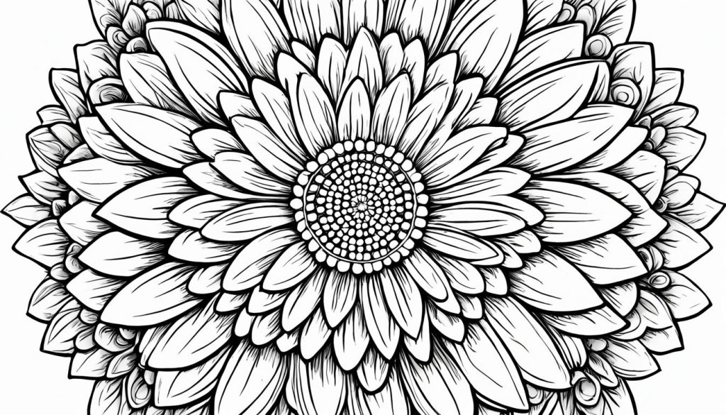 Complex Daisy Printable Coloring