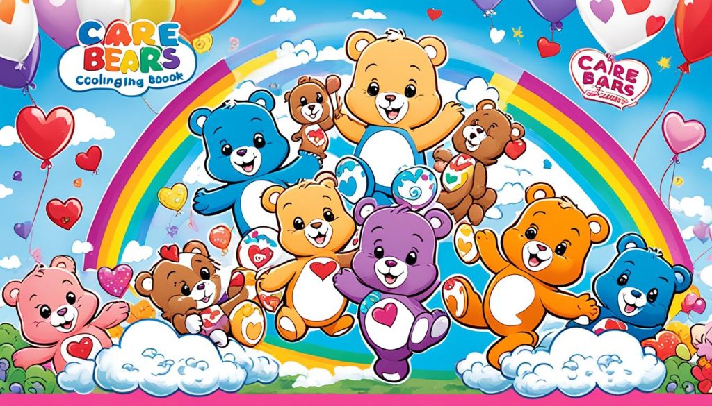 Cover page of Care Bears coloring book