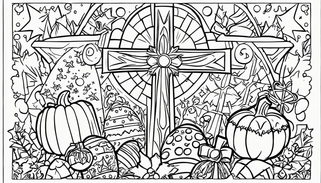 Cross coloring page for Christian Holidays