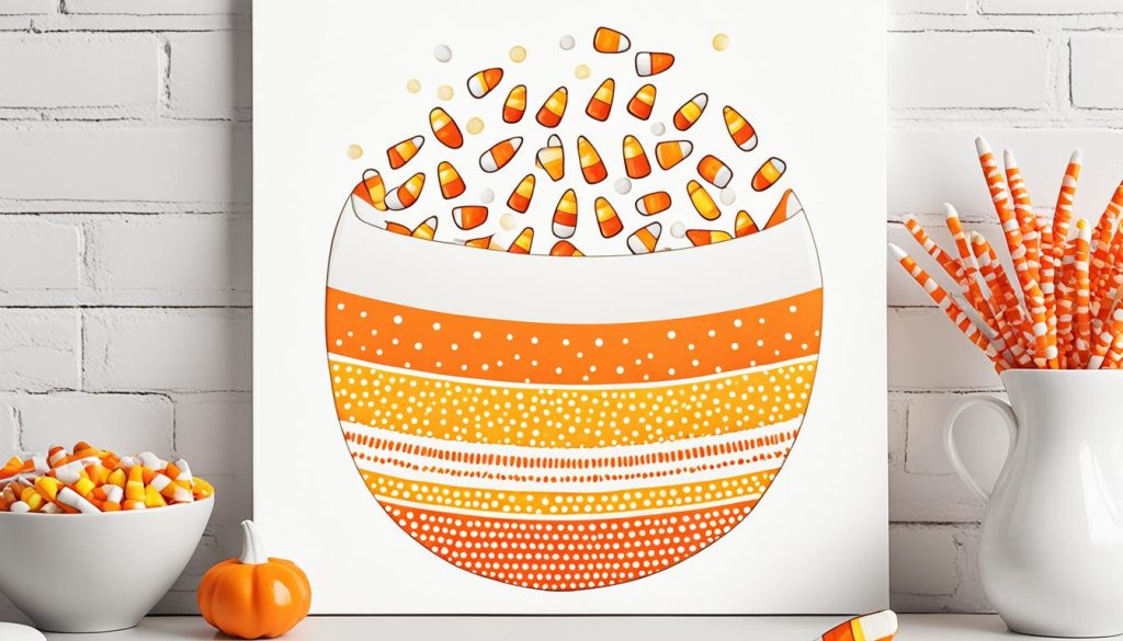 Cute candy corn art used as home decor