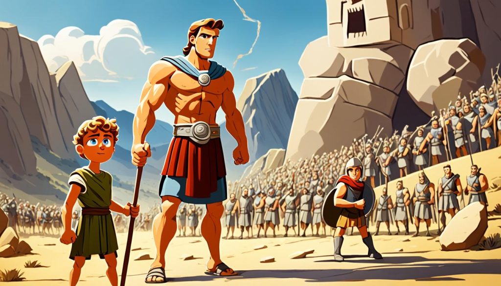 David and Goliath Coloring Illustrations