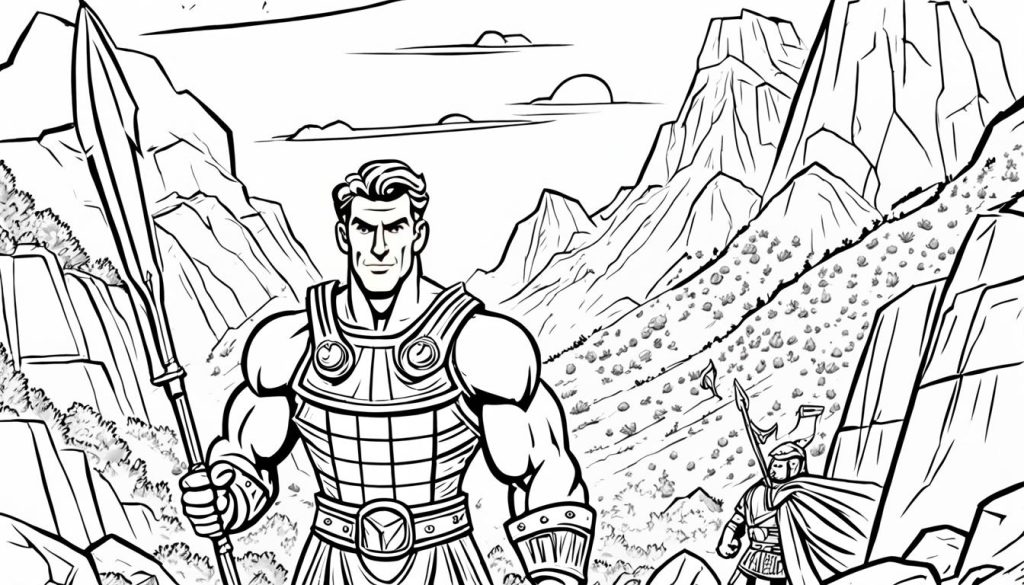 David and Goliath coloring sheet