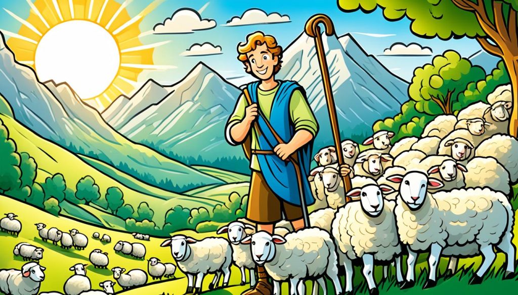 David as a shepherd coloring page