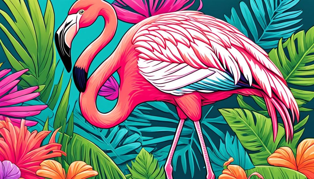 Digital Flamingo Coloring Prints