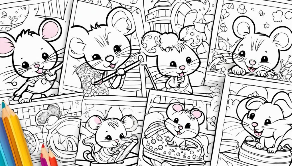 Diverse mouse coloring pages