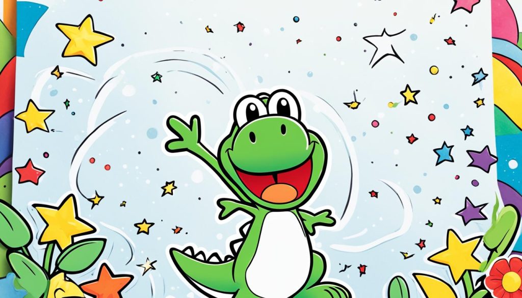 Easy Yoshi to color color book art print