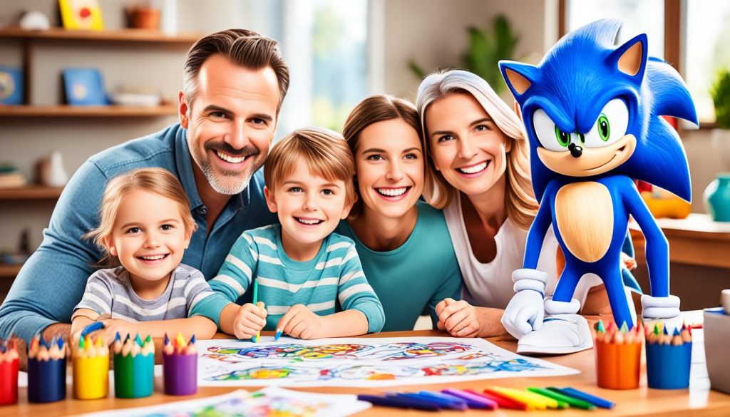 Family coloring Sonic pages