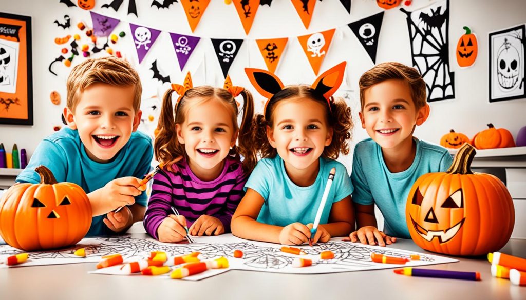 Halloween coloring activities for children