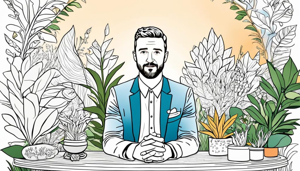 Justin Timberlake coloring activity encouraging mental health