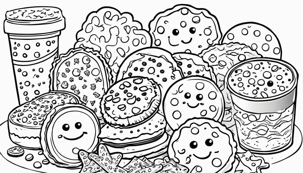 Kid-friendly cookie coloring pages