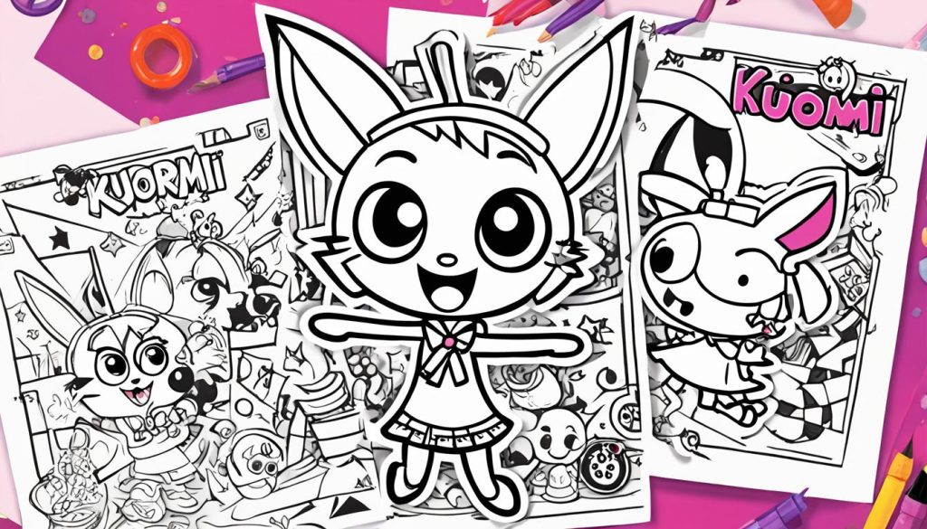 Kuromi's playful antics in color book