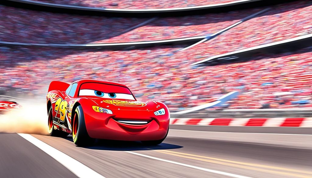 Lightning McQueen Racing to the Finish Line Coloring Page