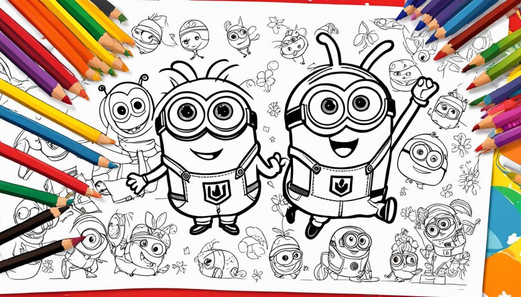 Miraculous Ladybug and Minion coloring pages