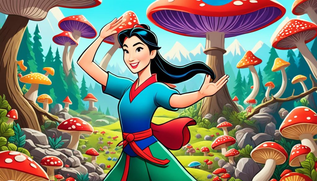 Mulan and Mushrooms Coloring Pages