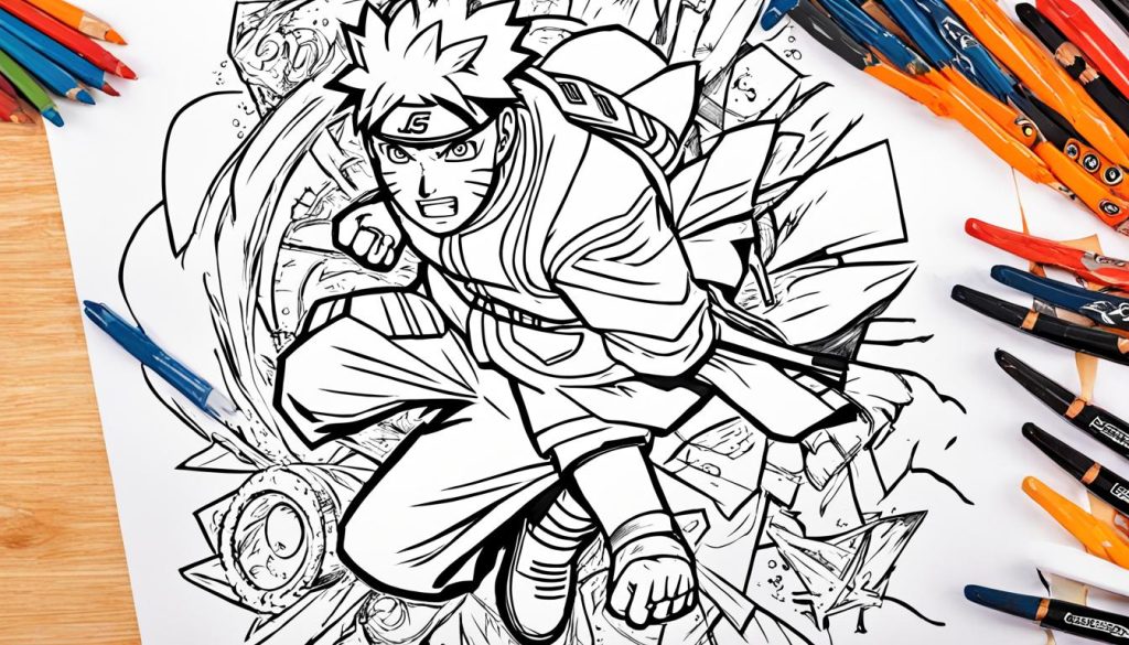 Naruto color book art print