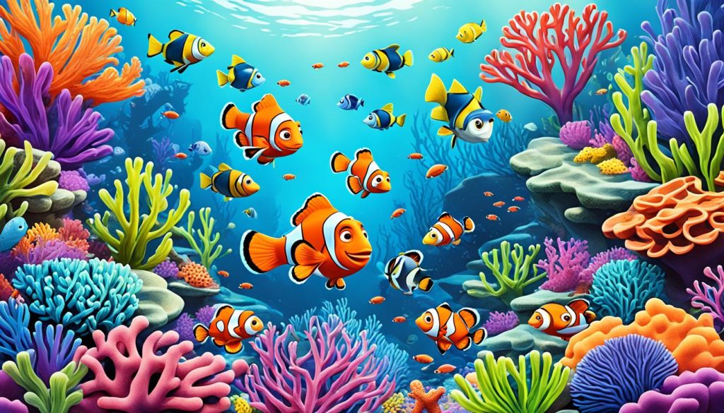 Nemo and friends coloring activities