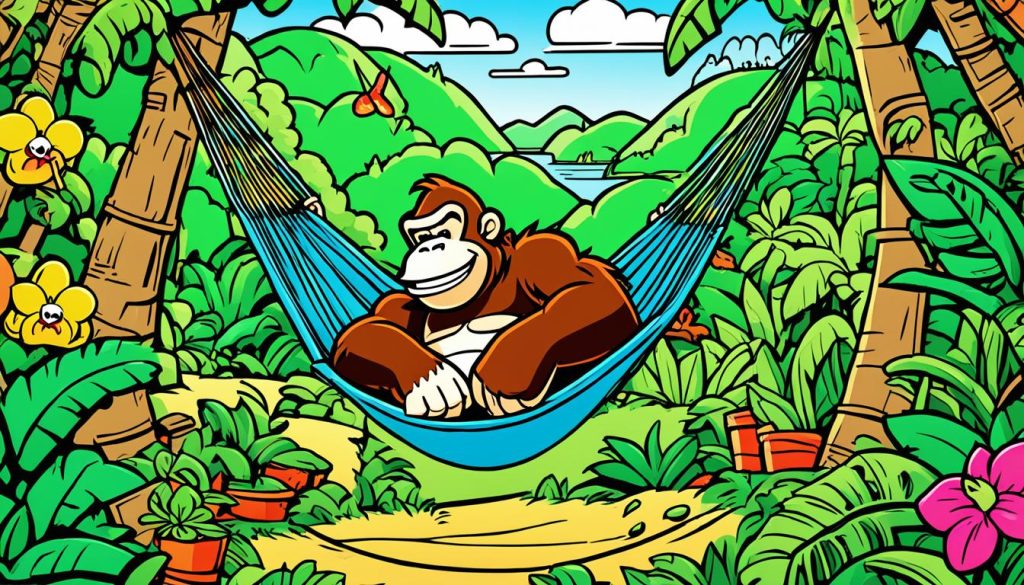 Relaxing Donkey Kong Coloring Pages