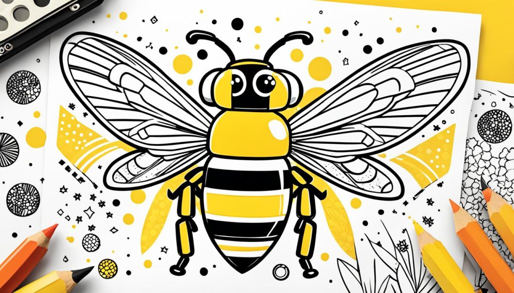 Retro Bumblebee Coloring Pages
