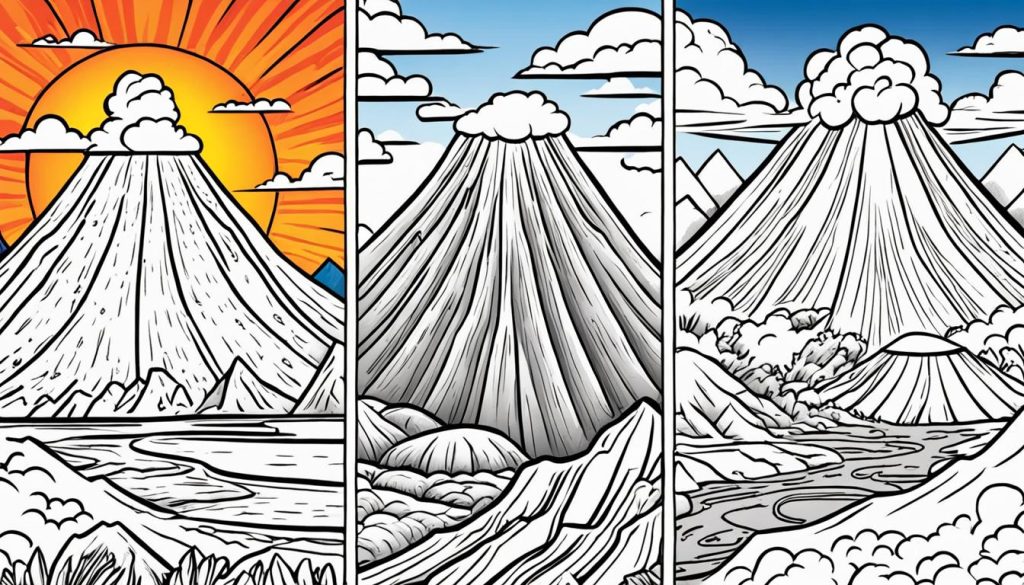 Sample volcano coloring sheets