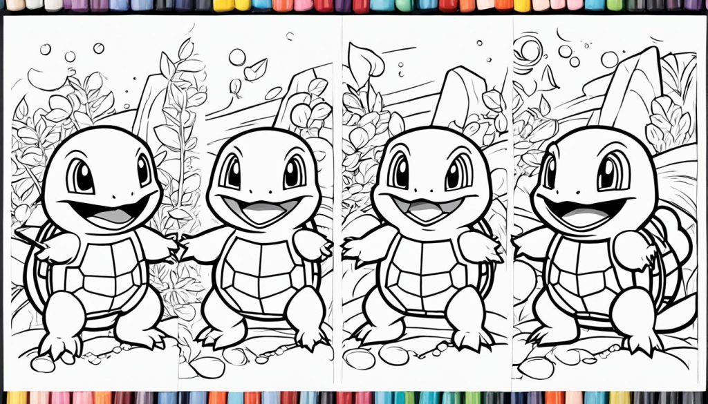 Squirtle evolution coloring pages