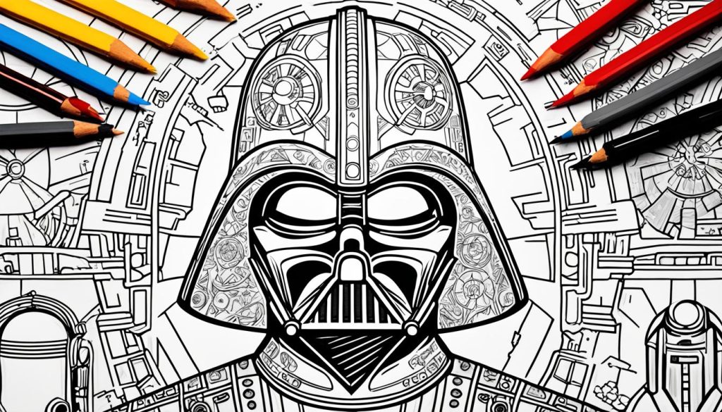 Star Wars-themed coloring sheets