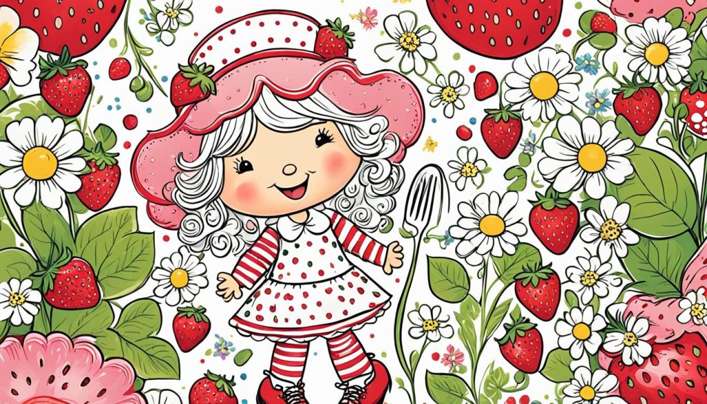 Strawberry Shortcake coloring pages art print