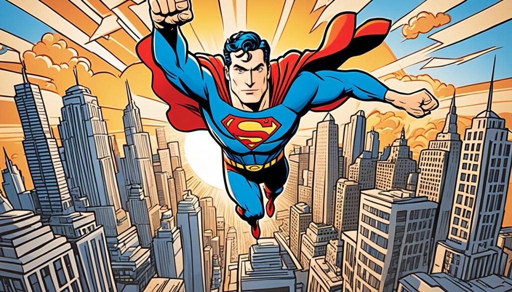 Superman coloring pages featuring landmarks of Metropolis