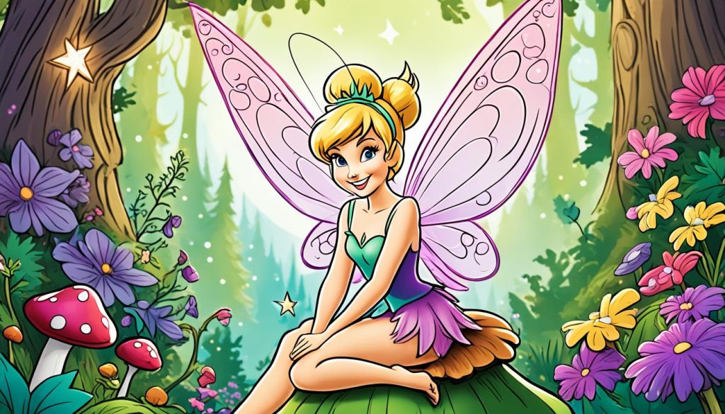 Tinkerbell art print coloring page