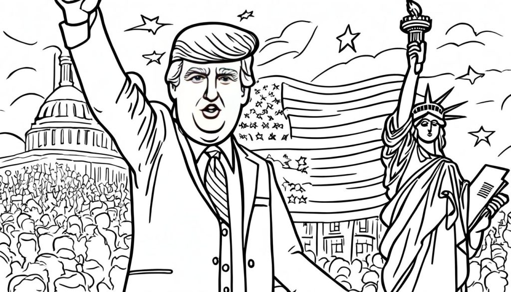 Trump Coloring Page