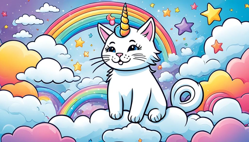 Unicorn Cat Printable Coloring Page