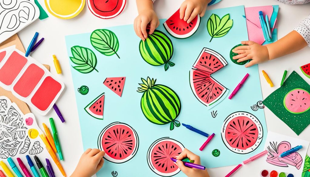 Watermelon Coloring Craft Ideas Watermelon Coloring Craft Ideas