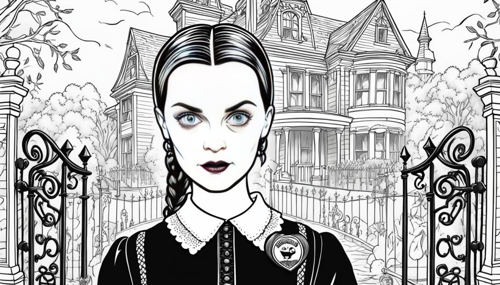 Wednesday Addams Coloring Page