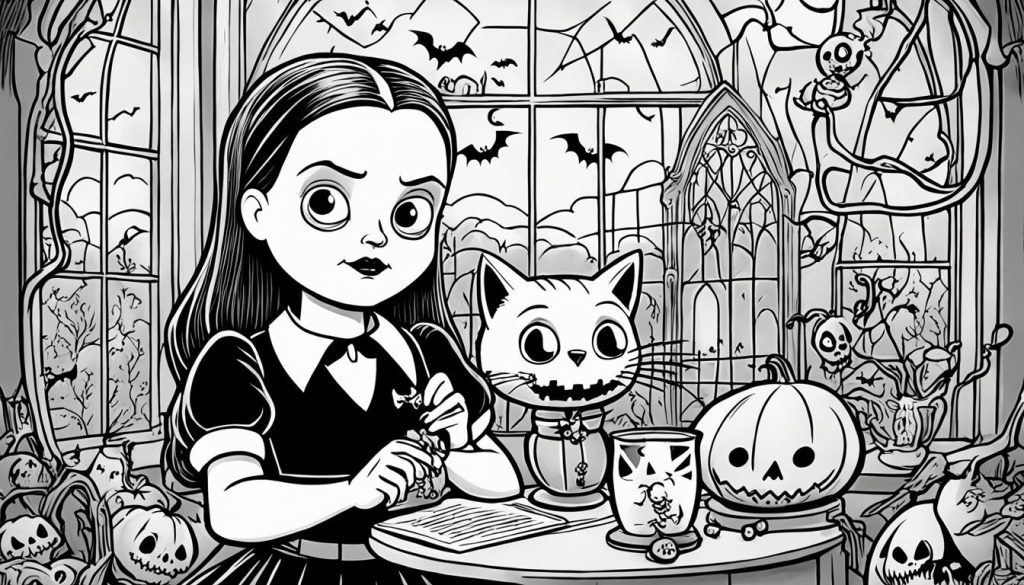 Wednesday Addams Coloring Pages