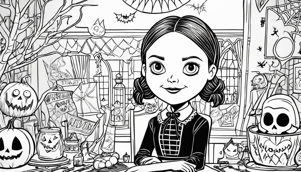 Wednesday Addams coloring pages
