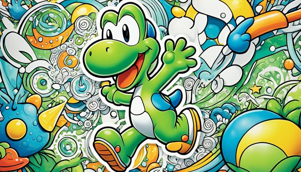 Yoshi coloring book illustrations